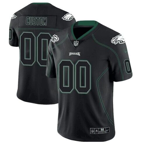 Men's Philadelphia Eagles ACTIVE PLAYER Custom Lights Out Black Color Rush Limited Stitched Jersey